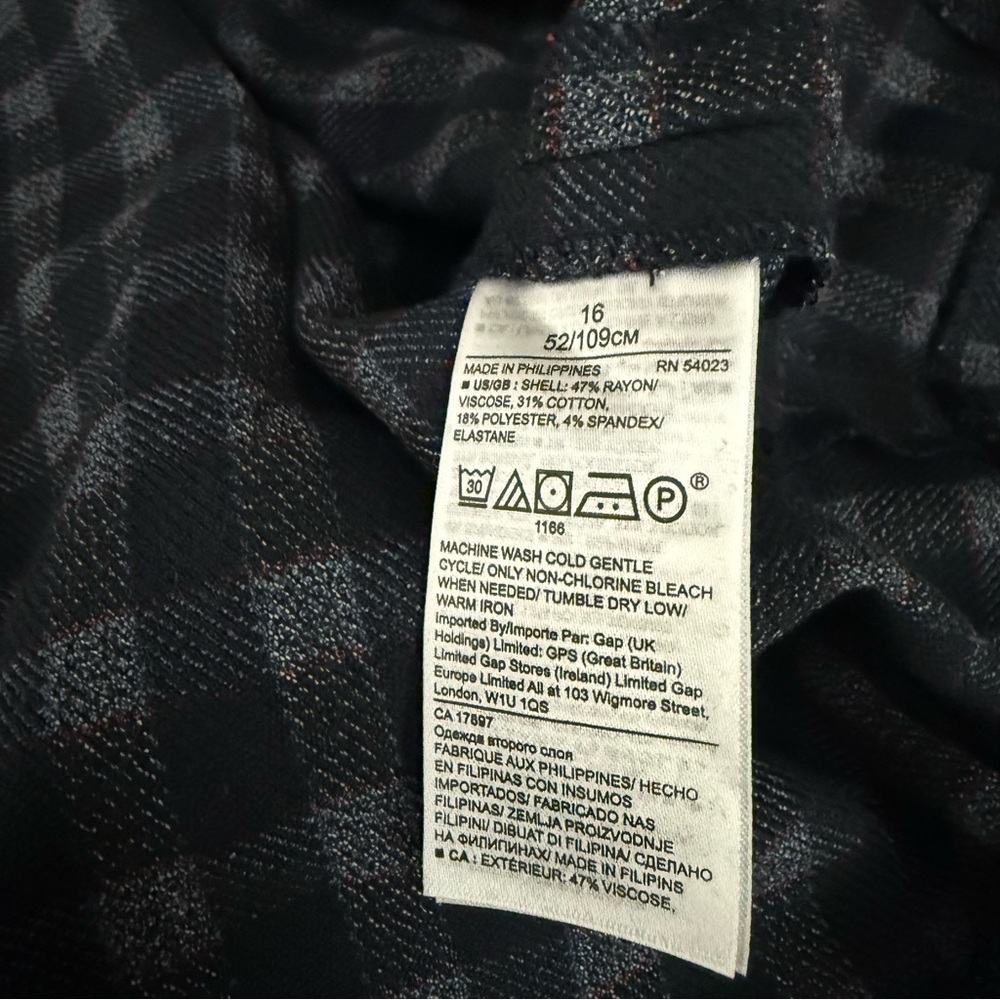 Banana Republic Elegant Asymmetrical Navy Checkered Dress, 16, NWT - Picture 16 of 16